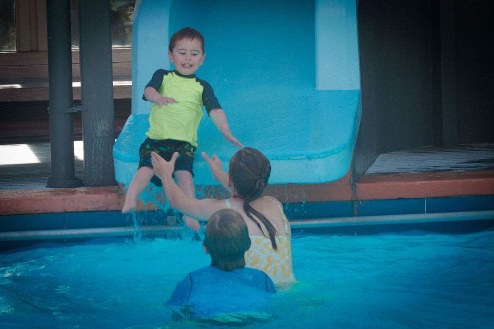 Slide in Polynesian Spa Family Pool