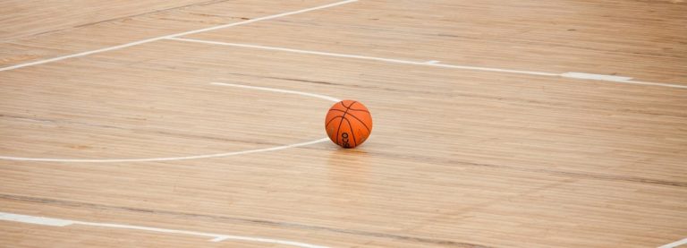 Basketball and court