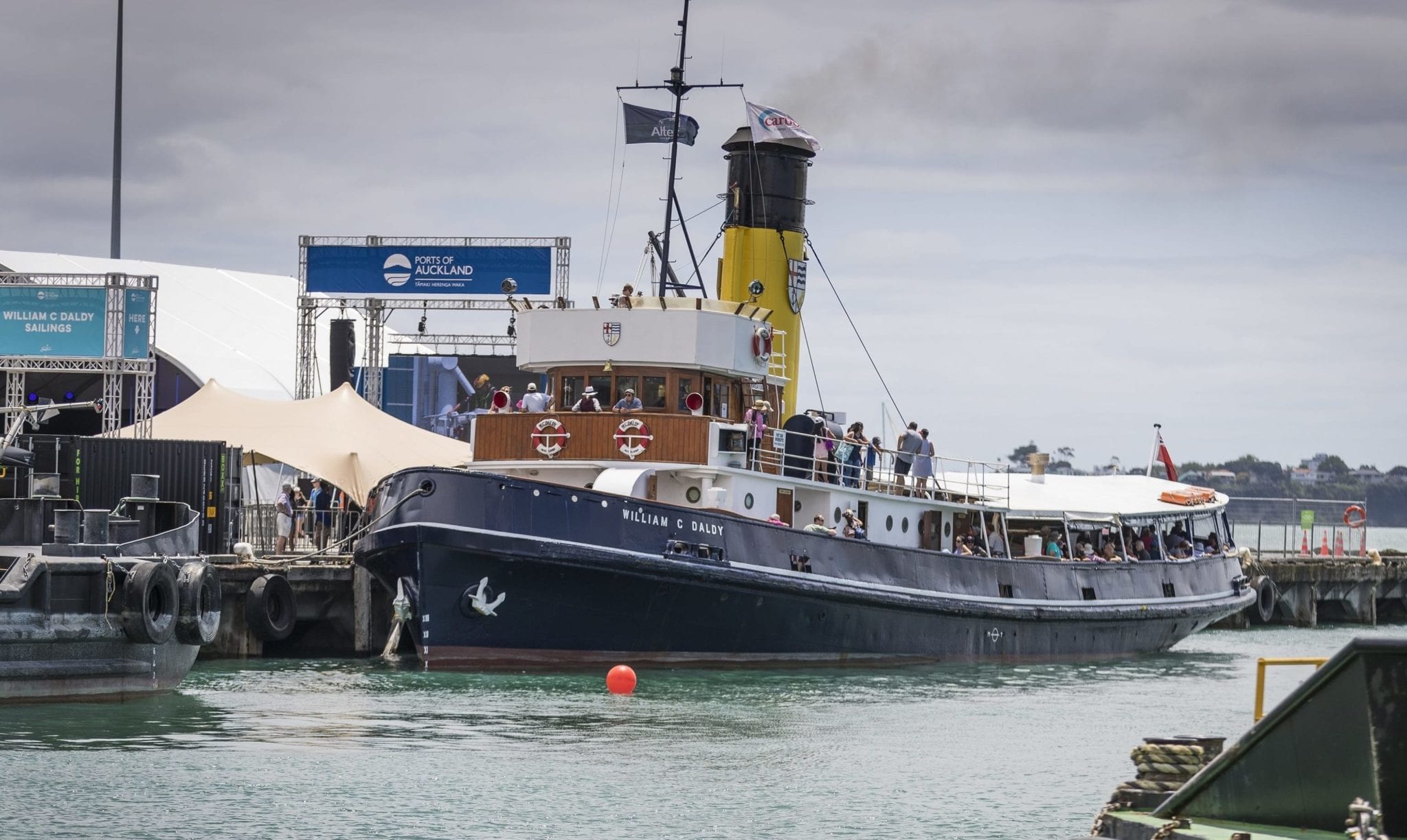 William C Daldy steam tugboat in the Ports of Auckland