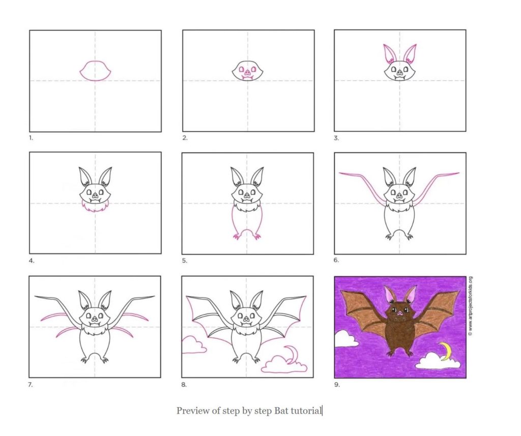 Art Project for Kids How to draw a bat