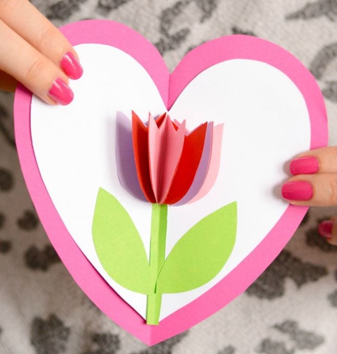 Tulip in a Heart Card - Easy Peasy and Fun