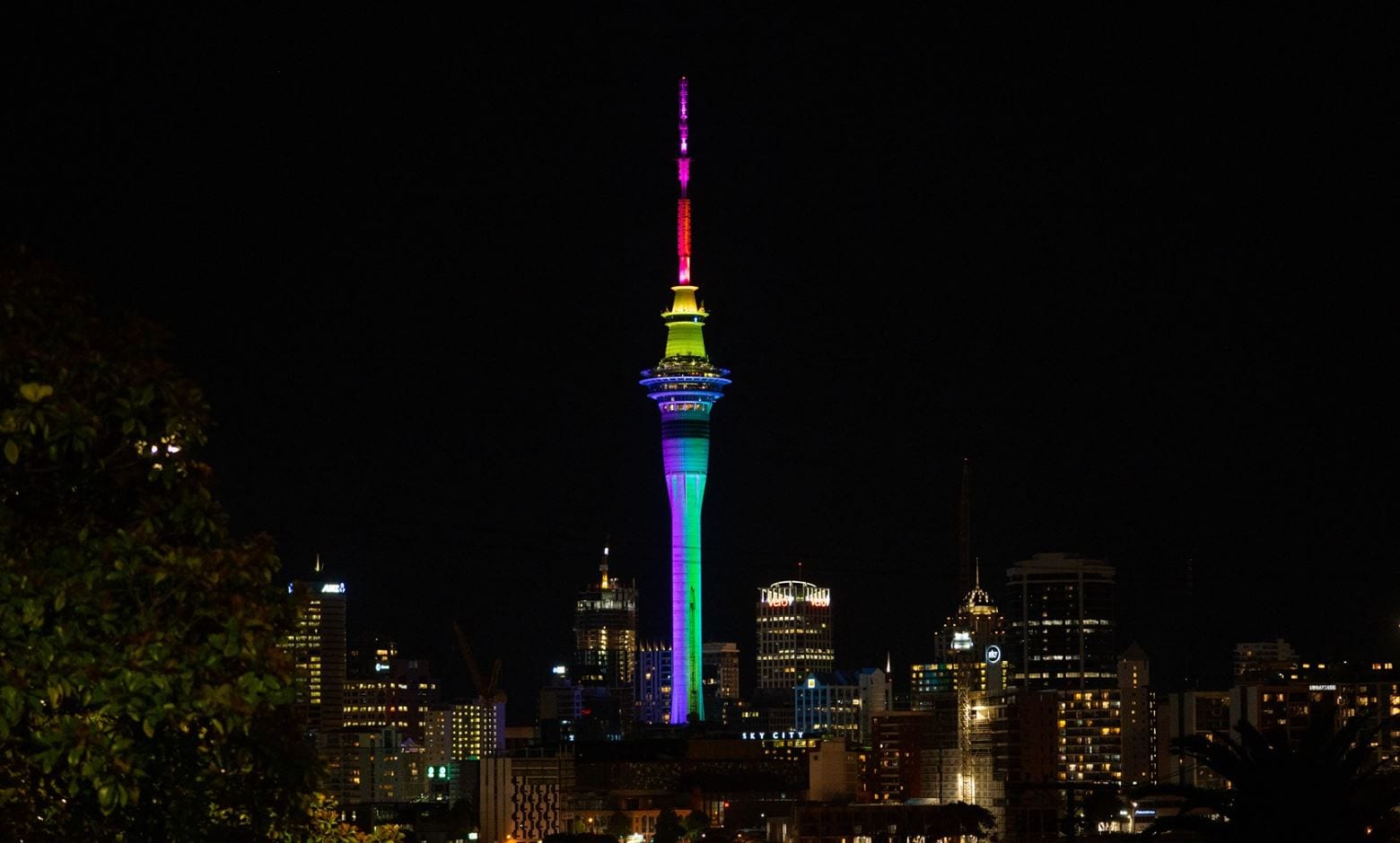 Sky Tower Lights up for New Zealand