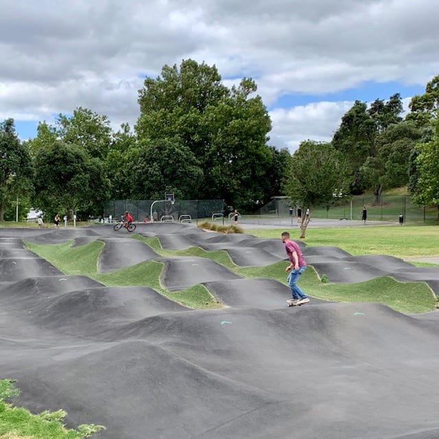 Skating on the pump track in Grey Lynn, Auckland | Photo by Auckland for Kids
