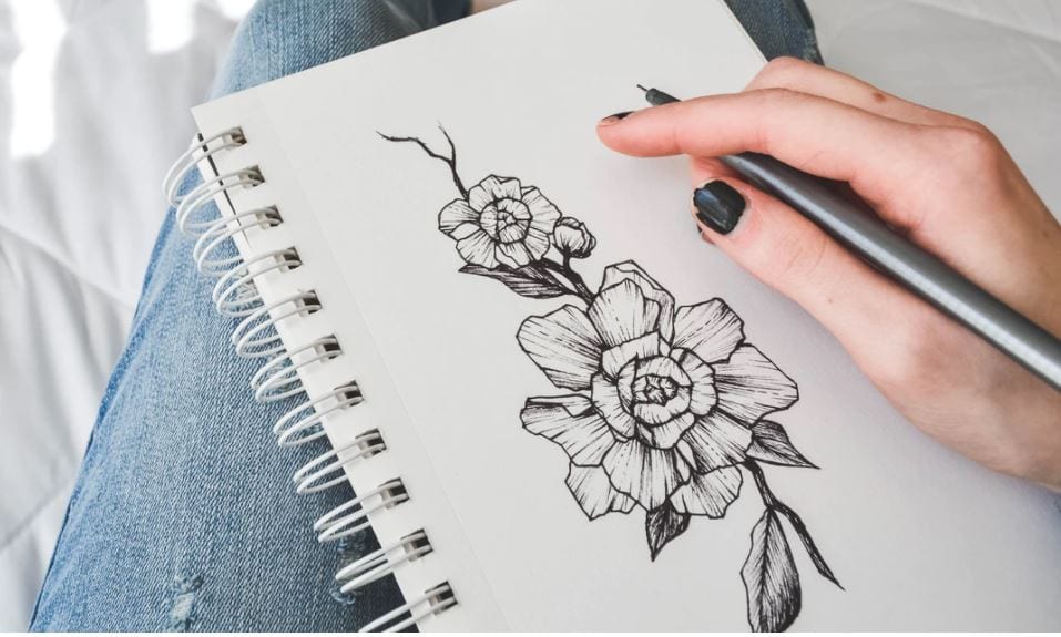 Sketching a flower