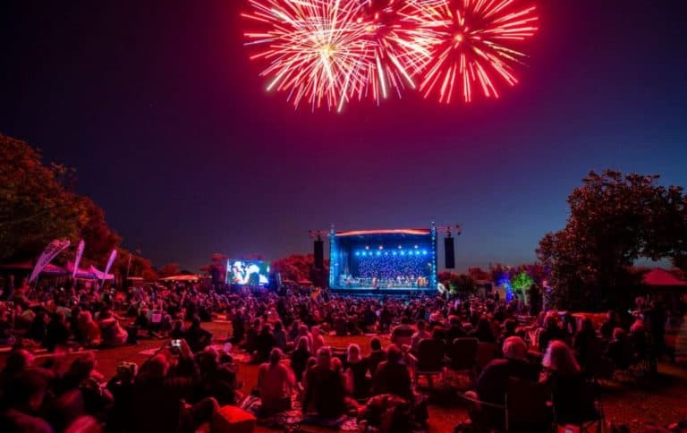 Fireworks at Christmas by the Lake