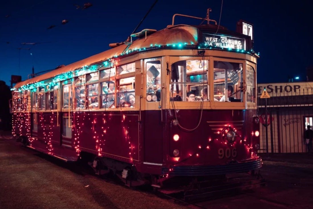 MOTAT Tram Christmas Lights