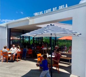Outside Seating and Deck at Fields Cafe | Photo: Auckland for Kidsfe