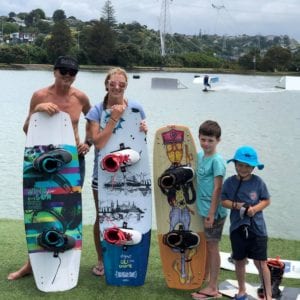 Family wakeboarding at Rixen CableWake Park