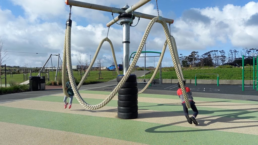 Rope swing at Kopupaka Playground