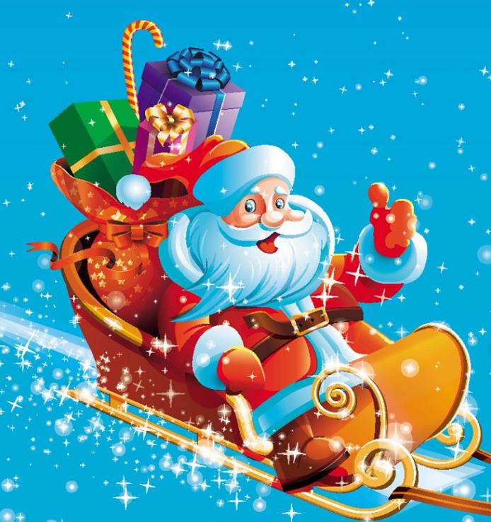 Santa on sleigh