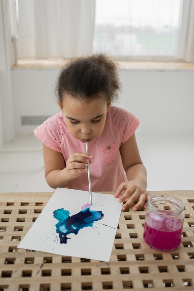 Paint art with a straw