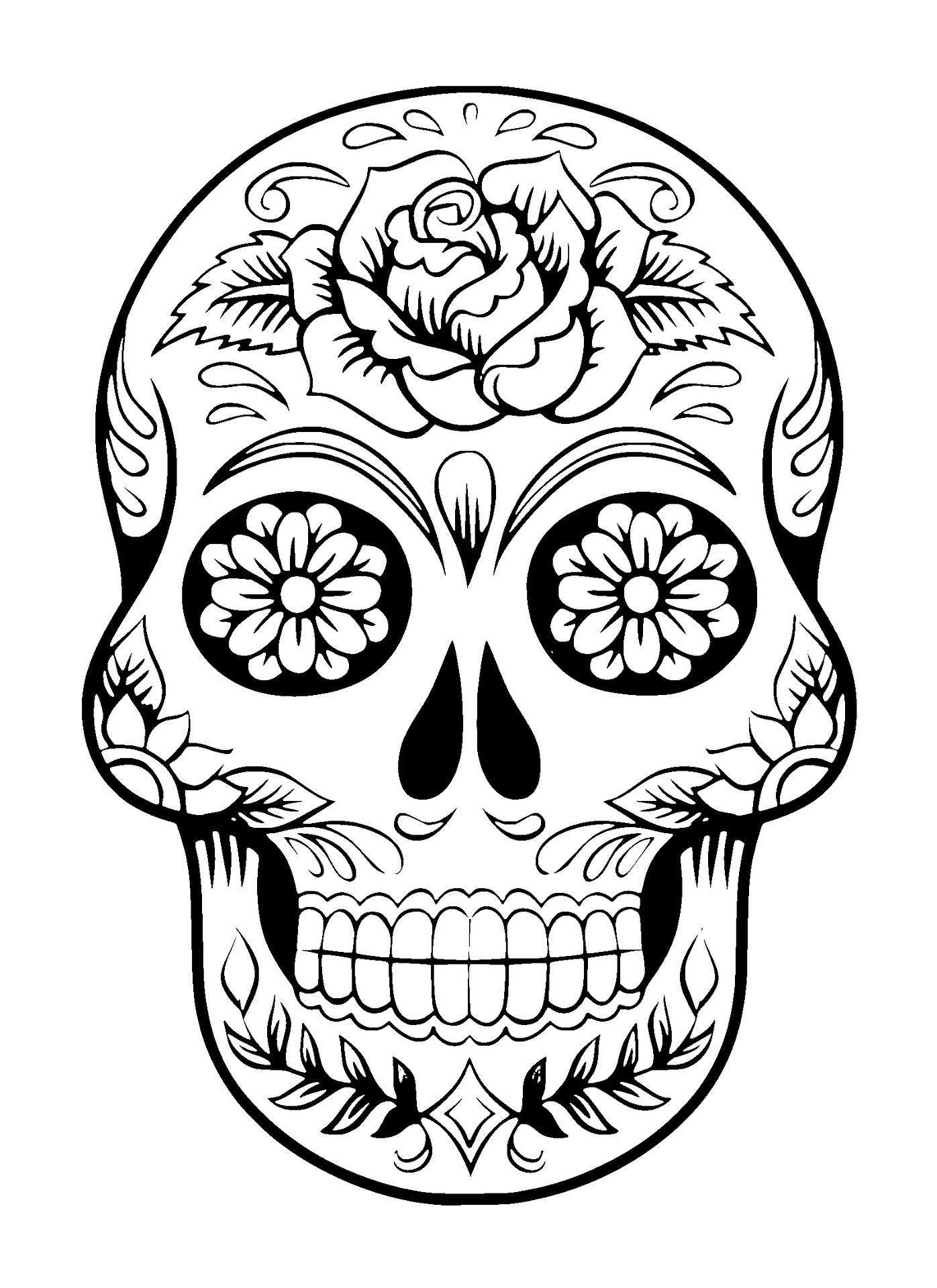 Skull Colouring page