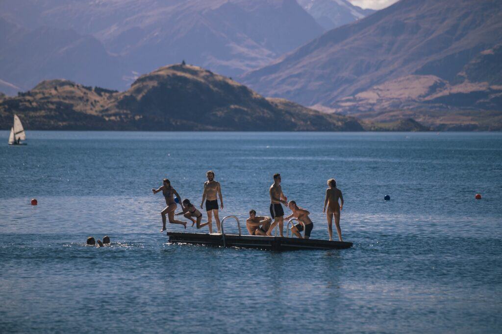Swimming in Lake Wanaka