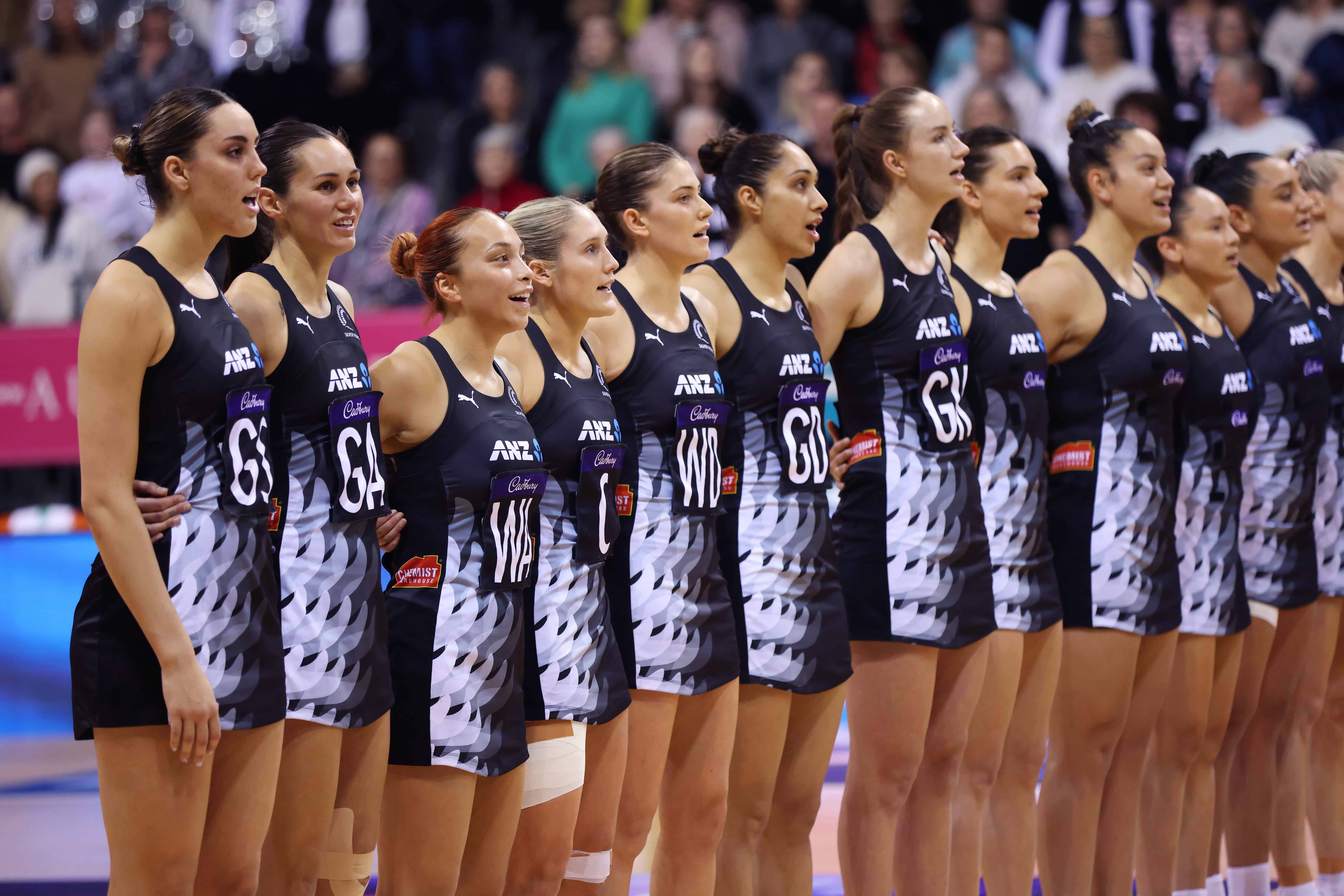 Action during the Silver Ferns v England netball test match at in Hamilton