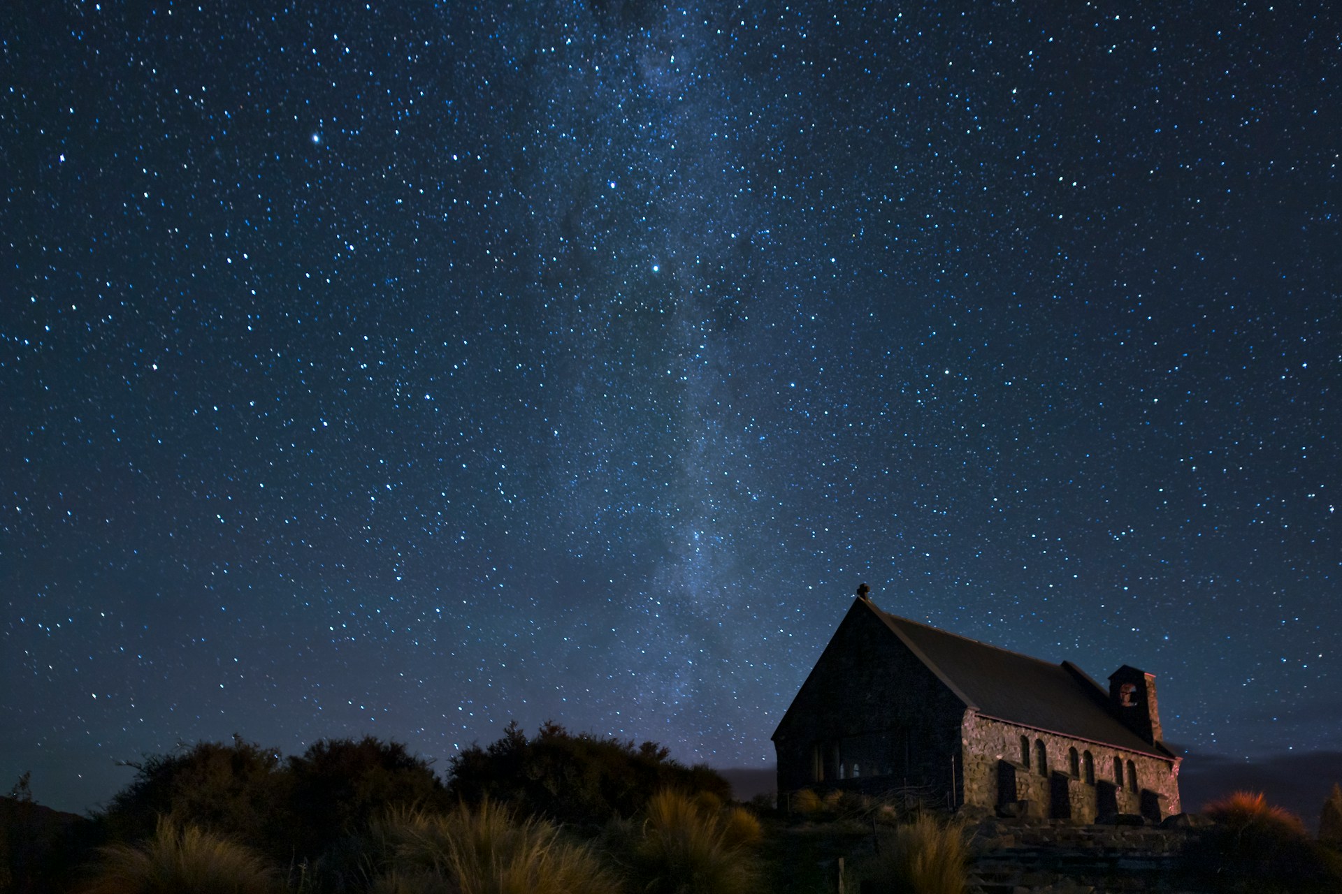 Stars above the Good Shepherd, Lake Tekapo, New Zealand