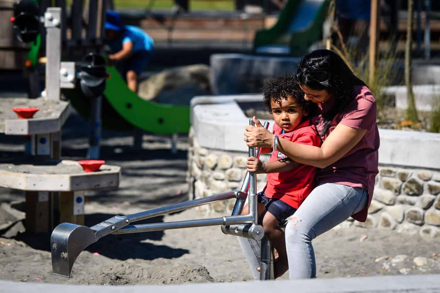 Avalon Park Playground sand digger fun in Lower Hutt | Photo by Mark Tantrum