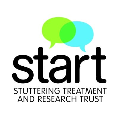 START Trust logo with overlapping green and blue speech bubbles
