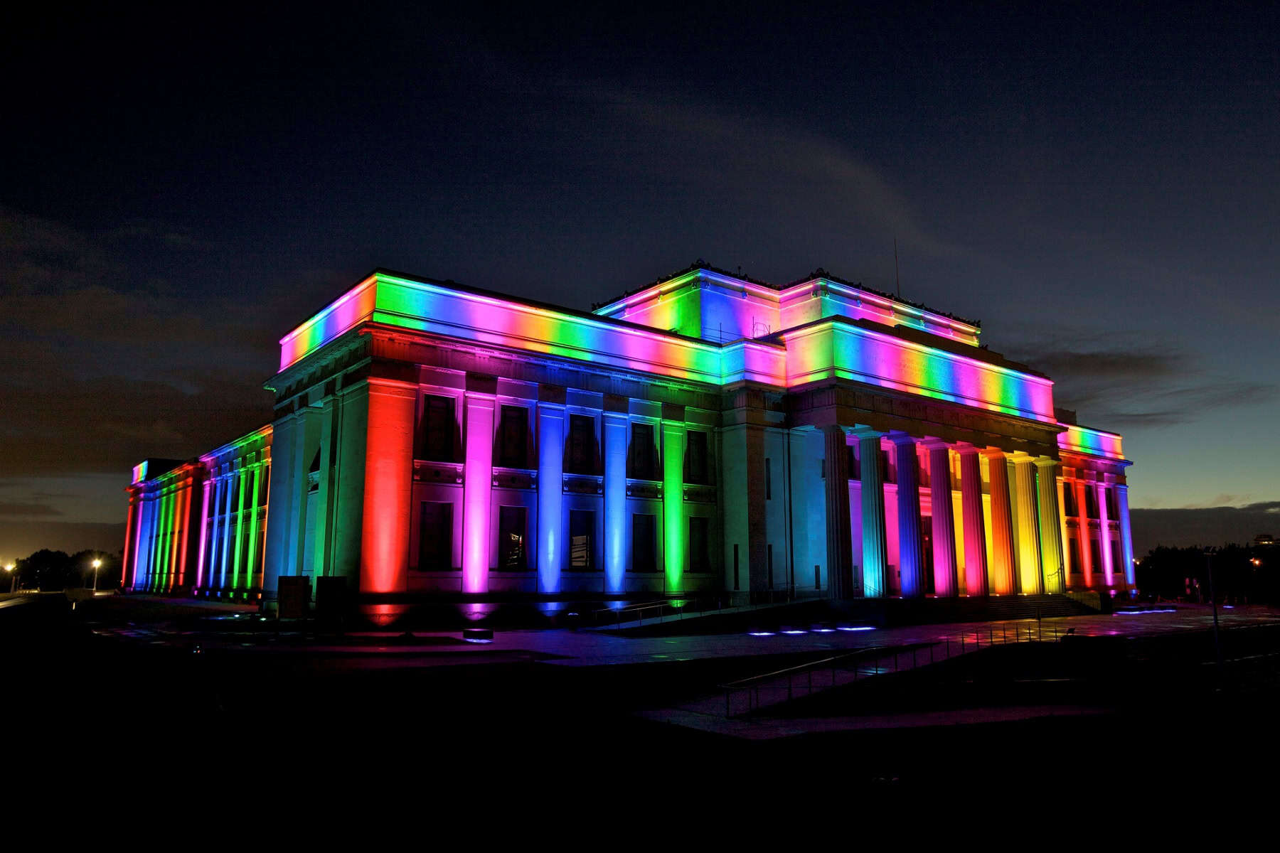 Auckland Museum Pride Lights