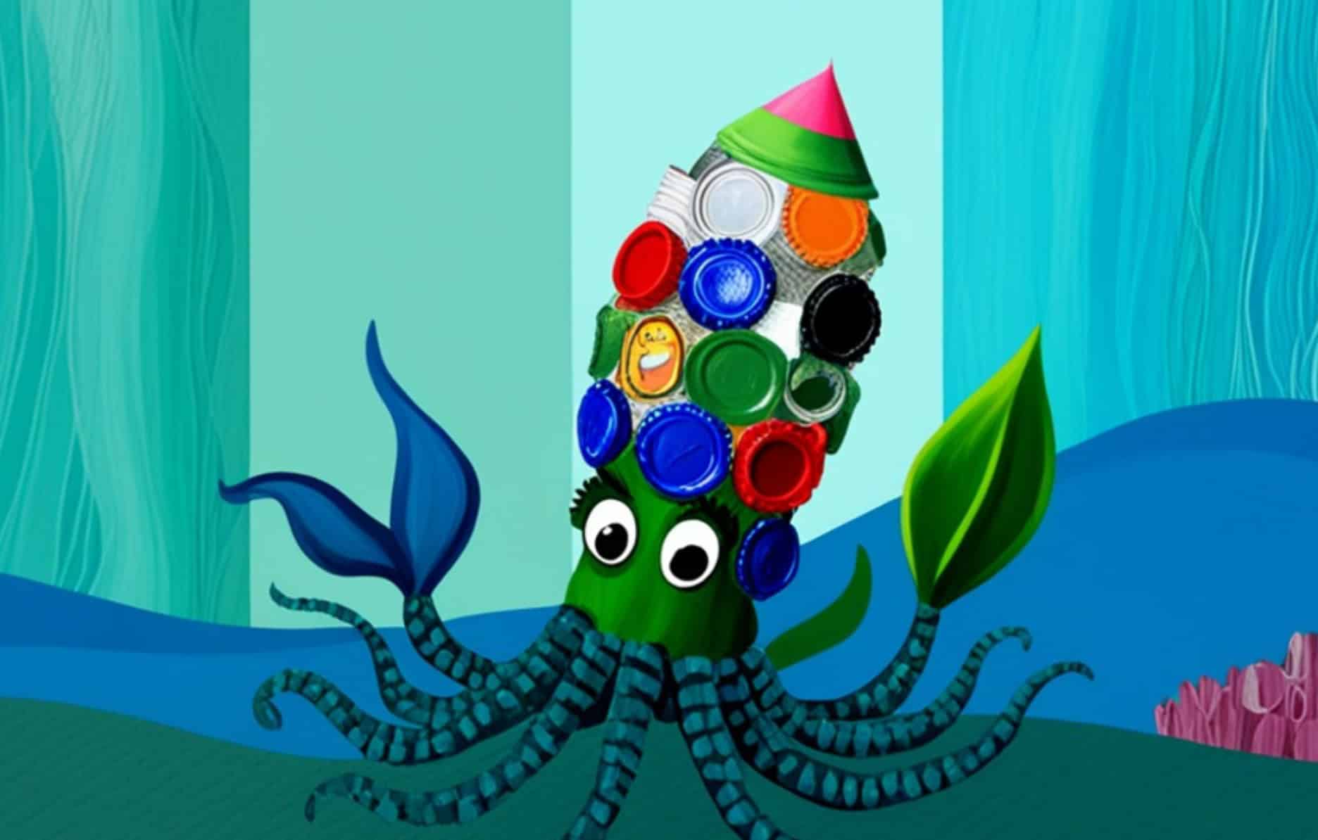 Colourful Wacky Squid children’s craft activity at the library in Auckland, FREE